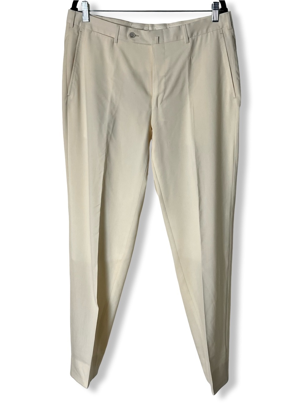 Ermenegildo Zegna Milano Ivory 100% Swiss Wool Dress Pants Sz 38R